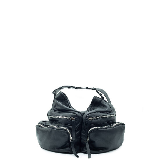 Lara<br />Black Zipped Bucket Bag 