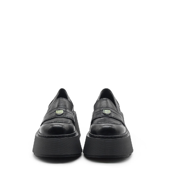 Stripy Black Penny Loafers