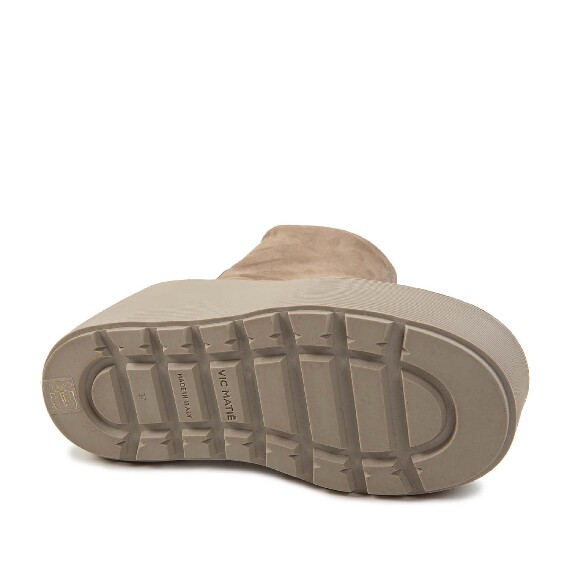 F20 Zeppa Stripy-Tronchetto zip in crosta elasticizzata tortora