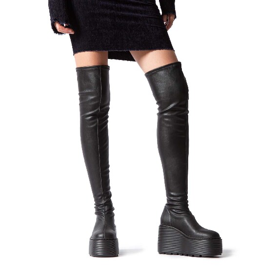 F20 Zeppa Stripy – Black cuissardes boot  