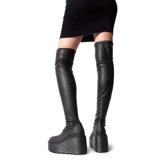 F20 Zeppa Stripy – Black cuissardes boot  