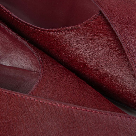 G34 Square-Ballerina piega in cavallino bordeaux