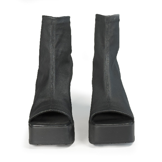 K10_Block_Stivaletto Zeppa open-toe nero