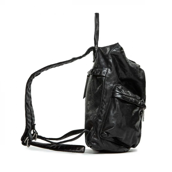 zaino YOSEPH con tasche esterne in pelle nera