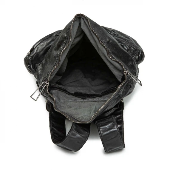 zaino YOSEPH con tasche esterne in pelle nera