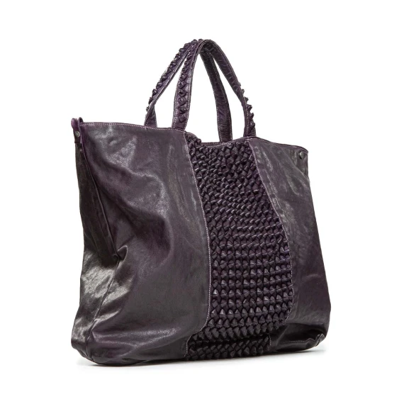 shopper BRIGIDA in pelle viola