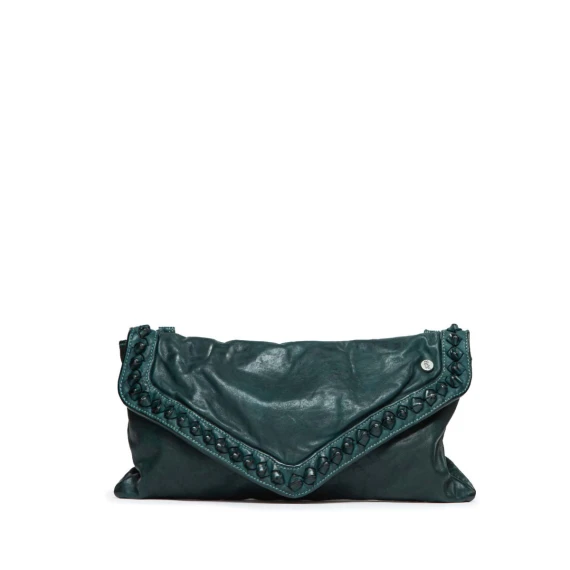 clutch NICOLE in pelle verde