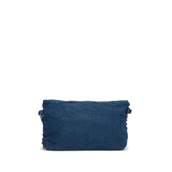 clutch DILETTA in pelle blu