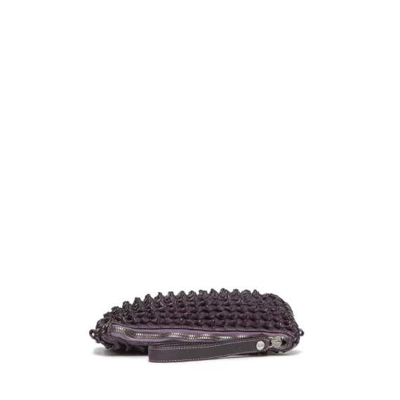 clutch DILETTA nodi in pelle ametista