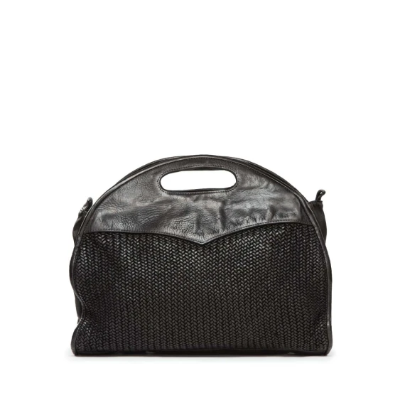 shopper GISELLA MESH in pelle nera