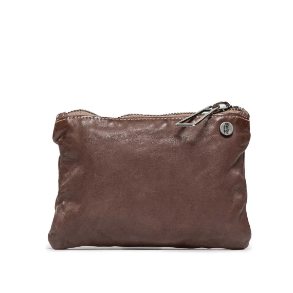 clutch ATHENA in pelle dark taupe