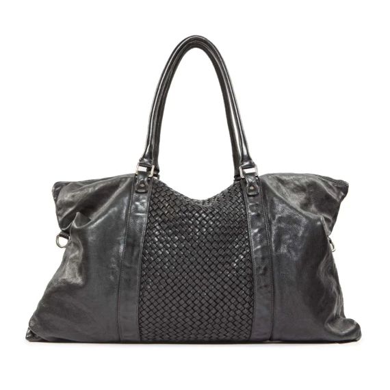shopper GINEVRA MESH in pelle nera