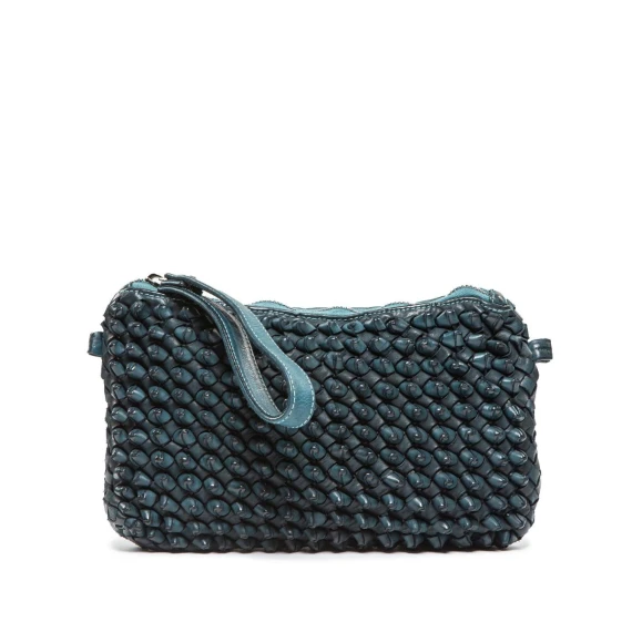 clutch DILETTA NODI in pelle pavone