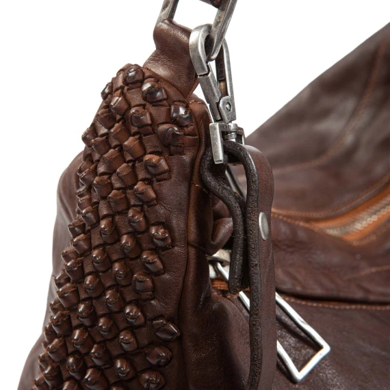borsa nodi in pelle castagna