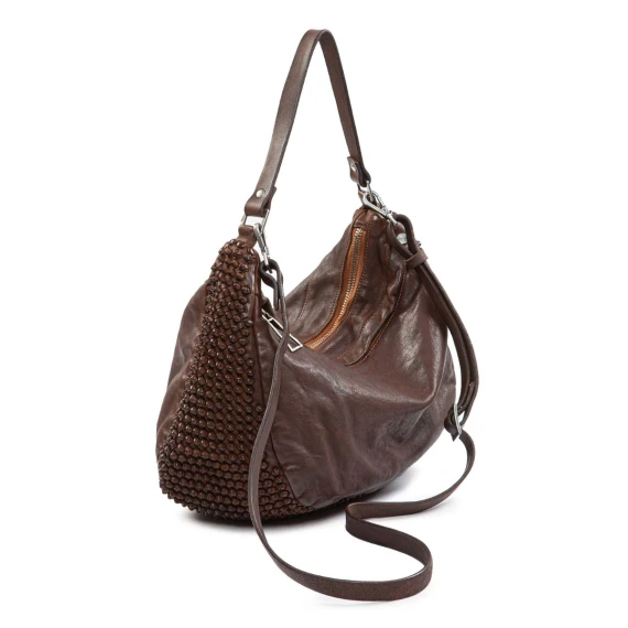 borsa nodi in pelle castagna