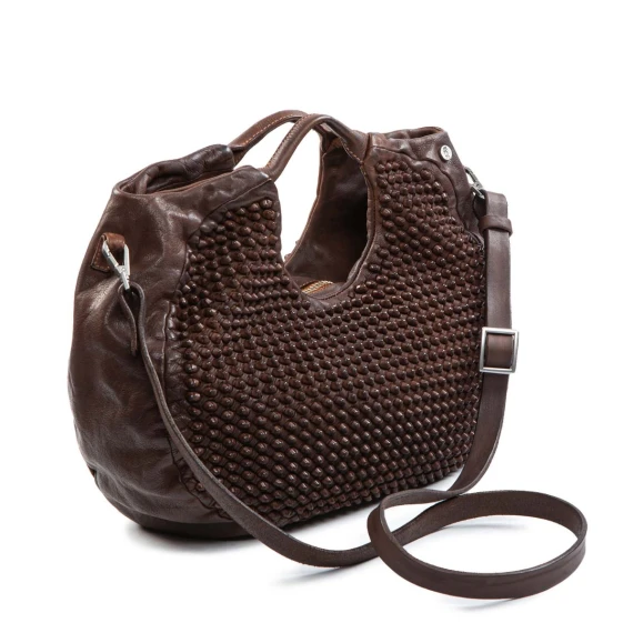 shopper SUSY in pelle castagna