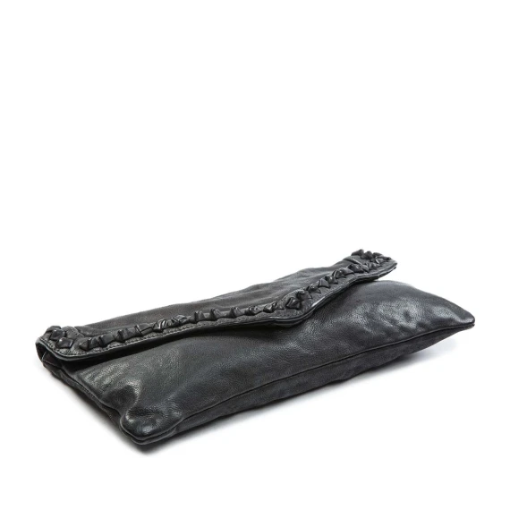 clutch NICOLE nodi in pelle nera
