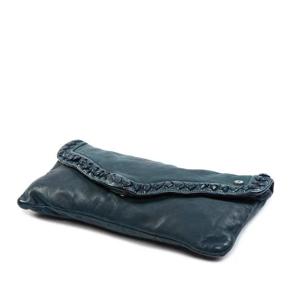 clutch NICOLE nodi in pelle pavone