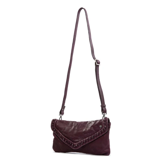 clutch NICOLE nodi in pelle amarone