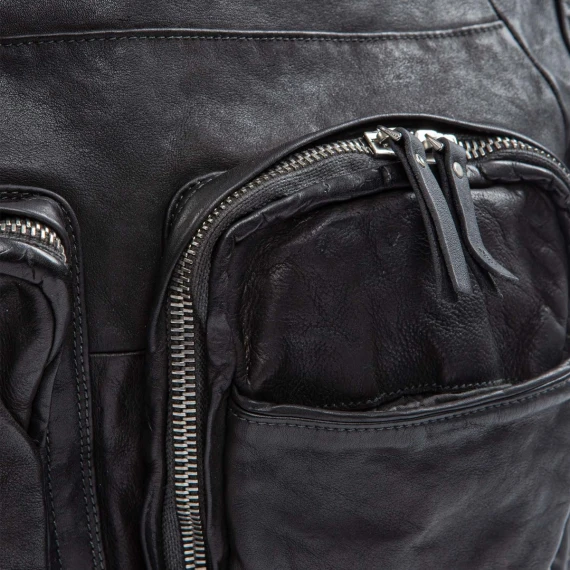 shopper FURIO tasche esterne in pelle nera