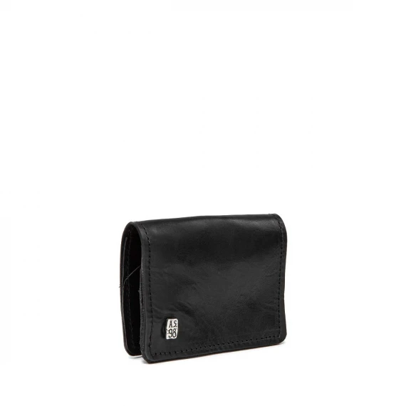 portatessere in pelle nera