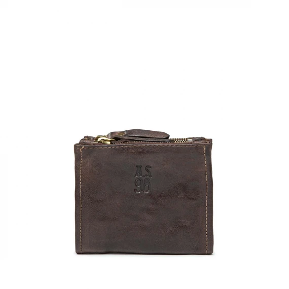 portafogli piccolo doppia zip fondente