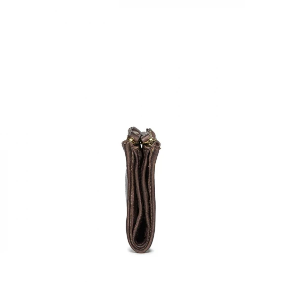 portafogli piccolo doppia zip fondente