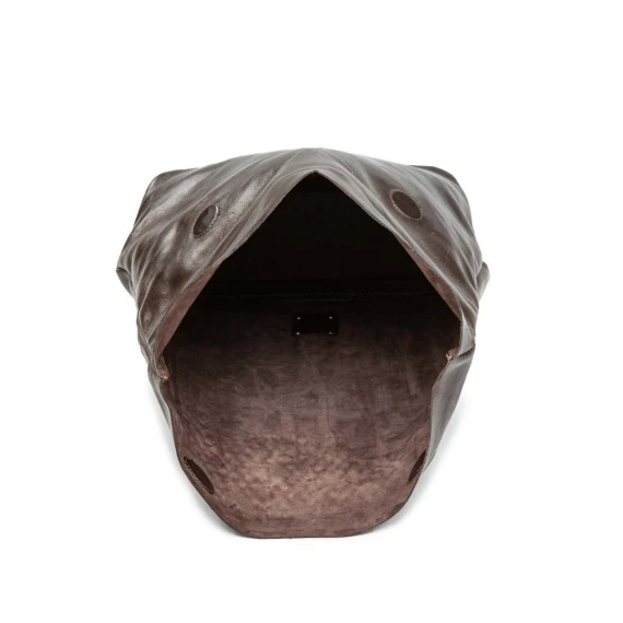 clutch in pelle marrone