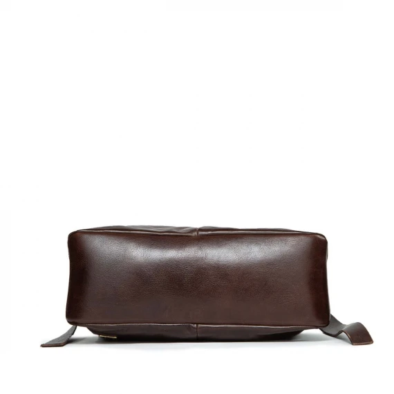 monospalla con spallaccio regolabile in pelle marrone
