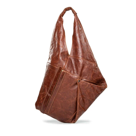 monospalla in pelle cuoio