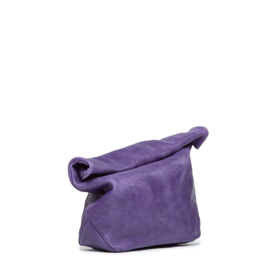 clutch in pelle viola toxic