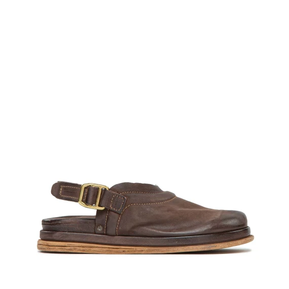 sabot SPOON in pelle marrone