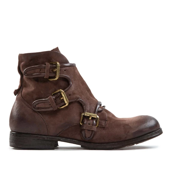 biker CLASH con fibbie in pelle ebano