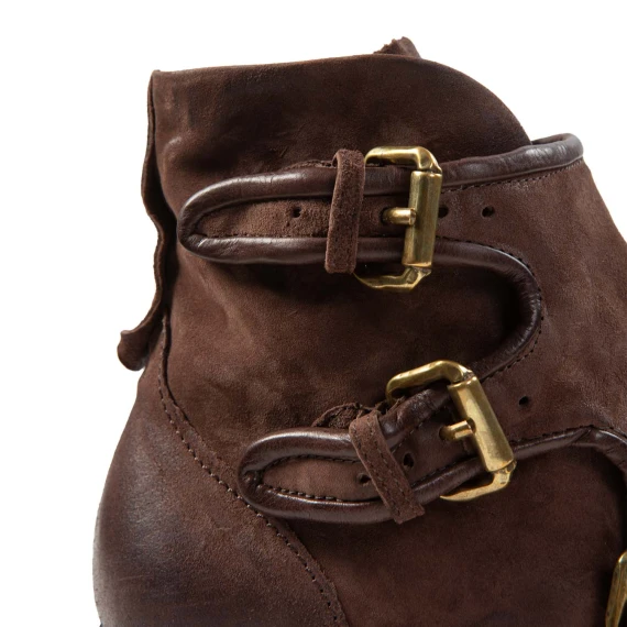 biker CLASH con fibbie in pelle ebano