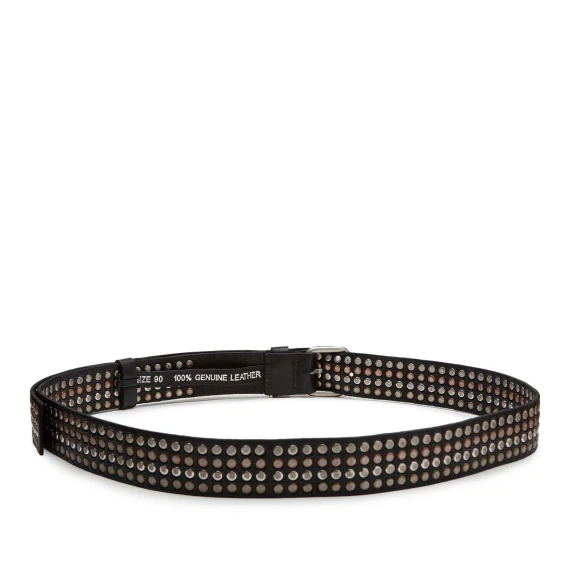 cintura con borchie in pelle nera
