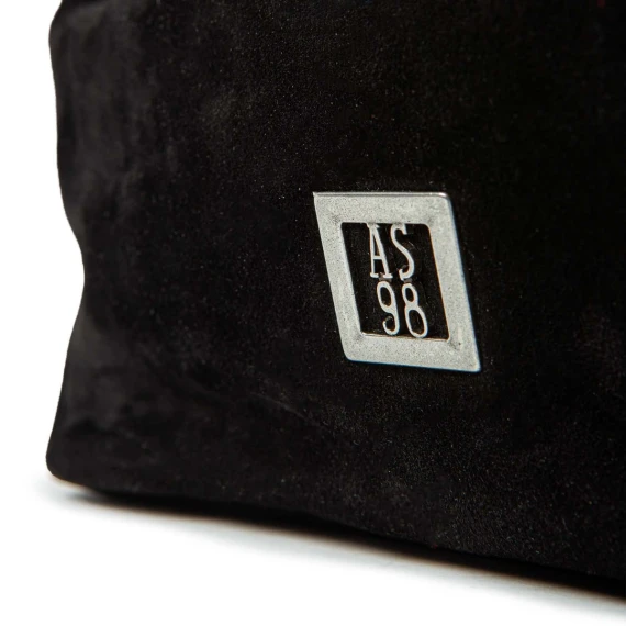 clutch in camoscio nero