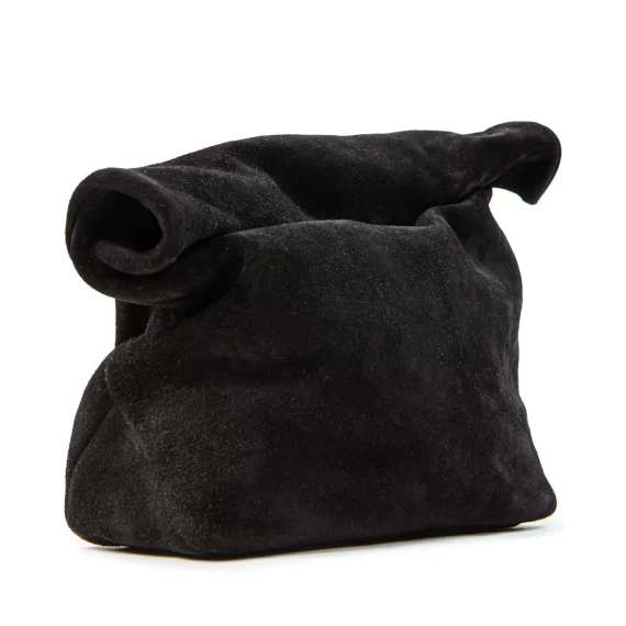 clutch in camoscio nero