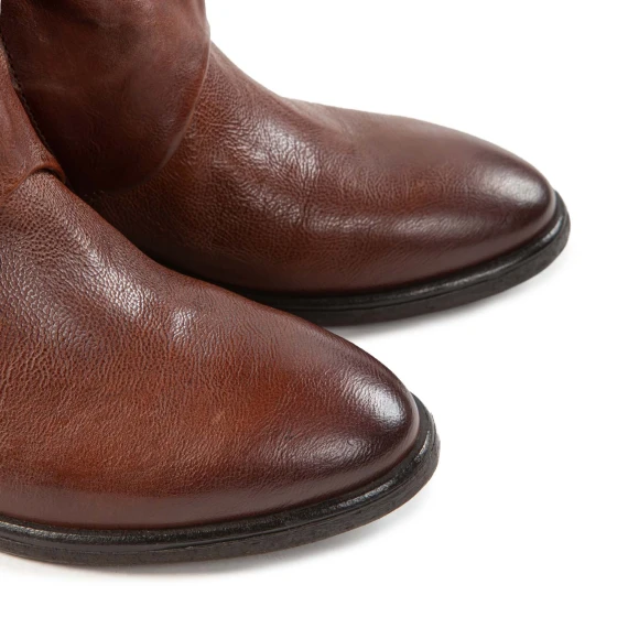 biker con zeppa interna in pelle calvados