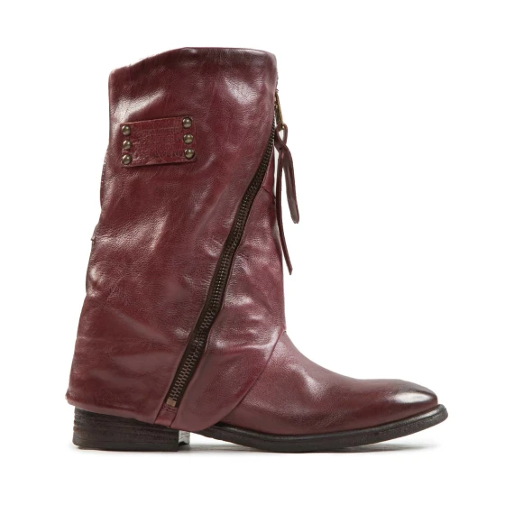 biker con zeppa interna in pelle madera