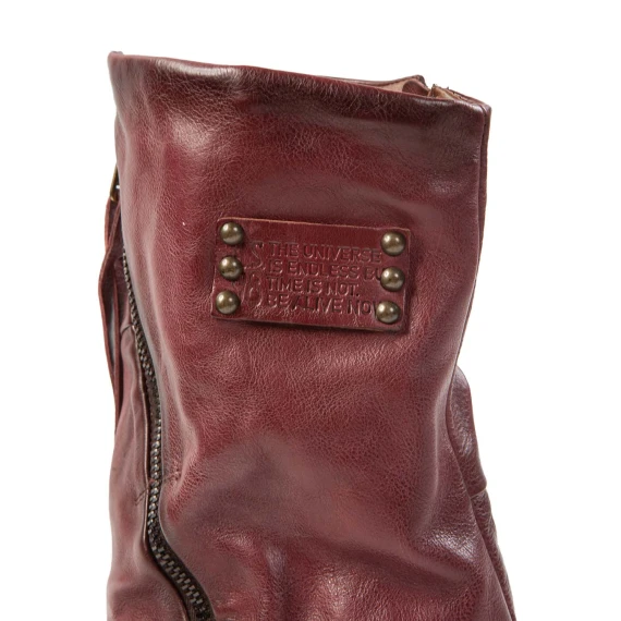 biker con zeppa interna in pelle madera