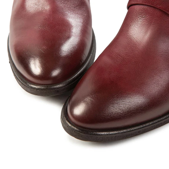 biker con zeppa interna in pelle madera