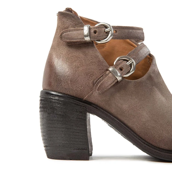 stivaletto RITHM fibbie in pelle smoke