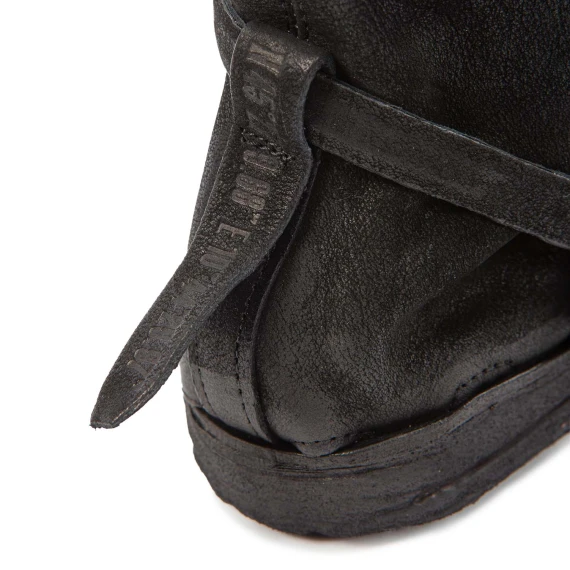 sandali fibbia in pelle nera