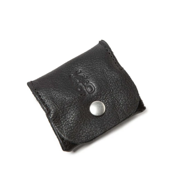 portamonete clip in pelle nera