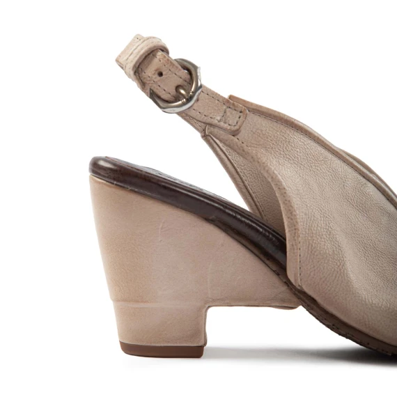 sandali zeppa scollo V beige