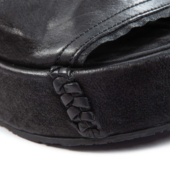MANOLA black asymmetrical sabot