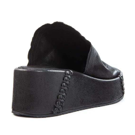 MANOLA black asymmetrical sabot