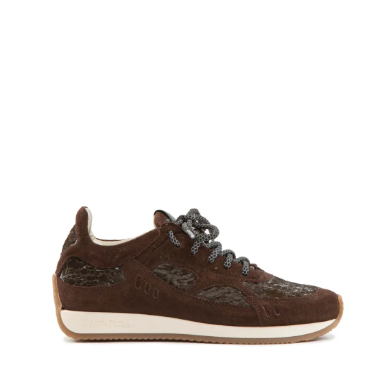 sneakers HOTY in camoscio marrone