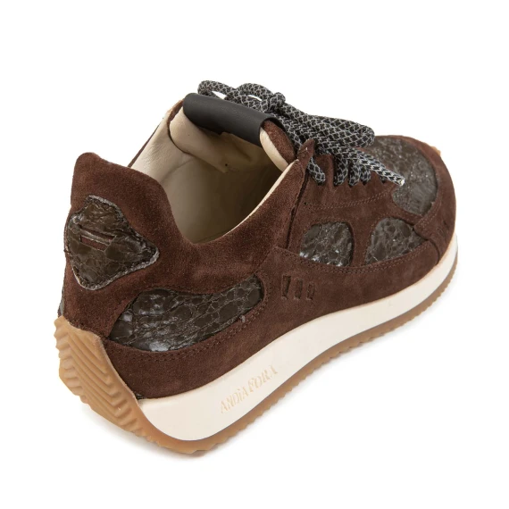 sneakers HOTY in camoscio marrone