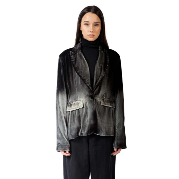 giacca in velluto sfumato grigio